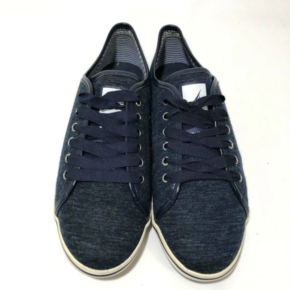 Nautica Sneakers Lanyard Ribbon Laces Blue Boat Shoes Women's Size 8 - Picture 2 of 5